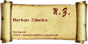 Markon Zdenka névjegykártya